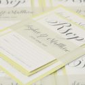 lemon letter stack with band invite