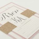 rose gold letter stack with glitter band invite